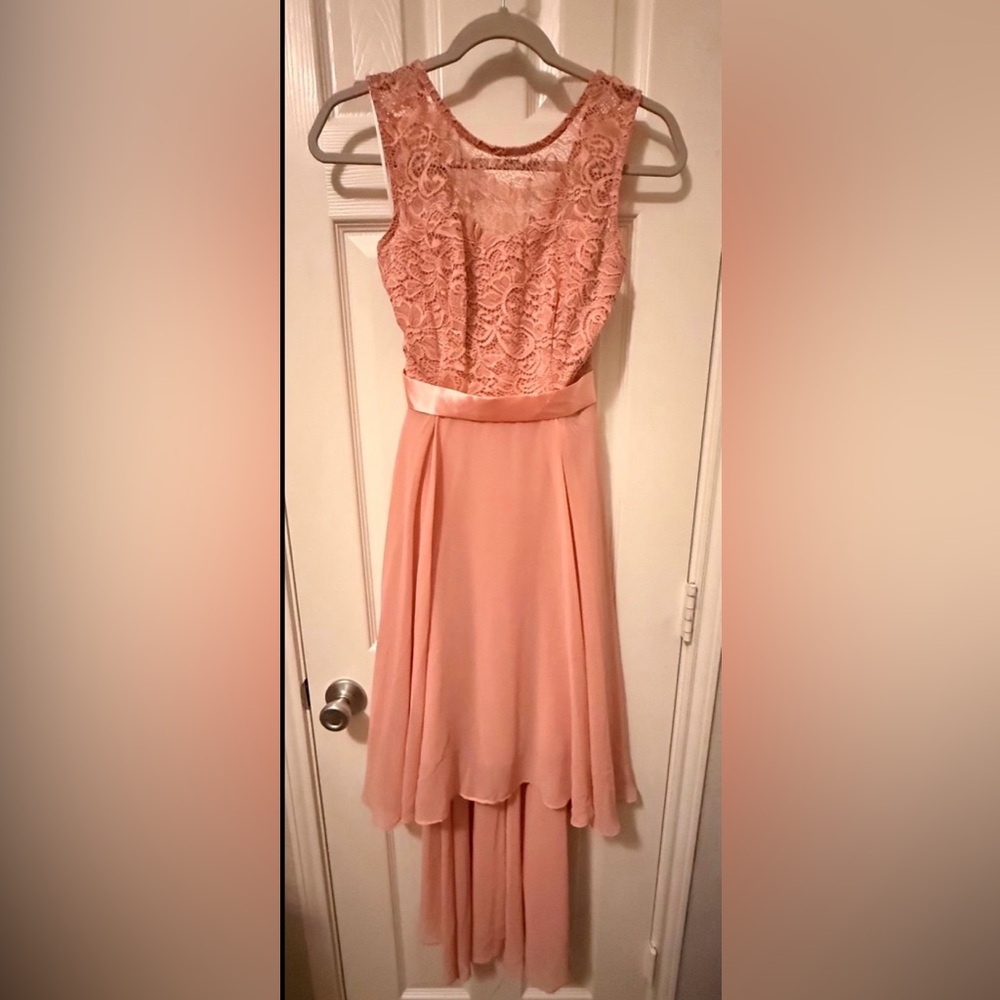 Elegant Lace Pink Dress